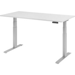 kaiserkraft UPLINER-K - Secretária, regulável eletricamente em altura, com interruptor de memória, LxP 1600 x 800 mm, cinzento claro/cinza alumínio, UPLINER-K - Secretária, regulável eletricamente em altura, com interruptor de memória, LxP 1600 x 800 mm,