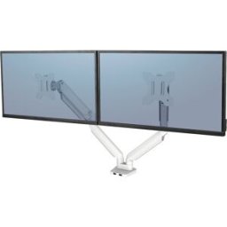 Fellowes Braço de monitor PLATINUM SERIES , braço duplo para 2 monitores, branco, Braço de monitor PLATINUM SERIES, braço duplo para 2 monitores, branco. Cada braço suporta monitores com peso até 8 kg e 81,28 cm (32'') de tamanho. Maximiza o espaço sobre