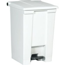 Rubbermaid Balde do lixo com pedal, indústria , em polietileno, capacidade 45 l, branco, Balde do lixo com pedal, indústria, em polietileno, capacidade 45 l, branco. Operação sem mãos - ideal para indústria, processamento de alimentos, etc. Tampa sobrepos