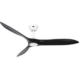 kaiserkraft Ventoinha de teto ECO AIRSCREW, Ø da pá do rotor 1520 mm, preto mate/branco mate, Ventoinha de teto ECO AIRSCREW, Ø da pá do rotor 1520 mm, preto mate/branco mate. 3 pás em madeira maciça trabalhada à mão em forma de hélice clássica. Para espa