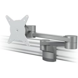Dataflex Braço de monitor VIEWLITE , para sistema de calhas, dois suportes, prateado / branco, Braço de monitor VIEWLITE, para sistema de calhas, dois suportes, prateado / branco. Rotação 360°, inclinação +90° / -30°, oscilação 360°. Capacidade de aperto