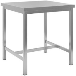 eurokraft basic Mesa de trabalho em aço inoxidável , 1 travessa intermédia, largura 800 mm, Mesa de trabalho em aço inoxidável, 1 travessa intermédia, largura 800 mm. Para áreas onde é essencial manter a higiene, como câmaras frigoríficas. Versão duradour