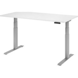 kaiserkraft UPLINER-K - Secretária, regulável eletricamente em altura, com interruptor de memória, LxP 1600 x 800 mm, branco/cinza alumínio, UPLINER-K - Secretária, regulável eletricamente em altura, com interruptor de memória, LxP 1600 x 800 mm, branco/c