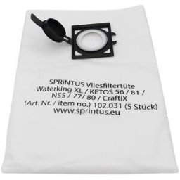 Sprintus Sacos de filtro em velo, embalagem de 5 unid. , para aspirador Waterking XL, Ketos 56, 81 e CraftiX, longa duração, Sacos de filtro em velo, embalagem de 5 unid., para aspirador Waterking XL, Ketos 56, 81 e CraftiX, longa duração. Longa duração.