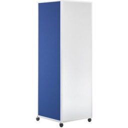 eurokraft basic Coluna informativa móvel , com 4 rodas orientáveis duplas imobilizáveis, tecido azul, quadro branco, Coluna informativa móvel, com 4 rodas orientáveis duplas imobilizáveis, tecido azul, quadro branco. Ideais para utilização na produção, ge