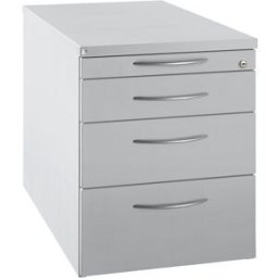 kaiserkraft HANNA - Bloco de gavetas móvel, 1 gaveta para utensílios, 3 gavetas para materiais, cinzento claro, HANNA - Bloco de gavetas móvel, 1 gaveta para utensílios, 3 gavetas para materiais, cinzento claro. Organizadores firmemente colados - como blo