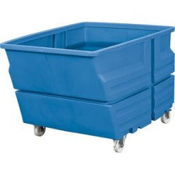 kaiserkraft Recipiente basculante, PE, sem suspensão por travessas, com rodas, volume 0,6 m³, azul, Recipiente basculante, PE, sem suspensão por travessas, com rodas, volume 0,6 m³, azul. Ideais para recolher, transportar e eliminar mercadorias. Construçã