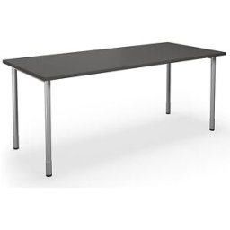 kaiserkraft Mesa multiusos DUO-C, tampo reto, AxP 700 - 800 x 800 mm, largura 1800 mm, cinzento escuro, prateado, Mesa multiusos DUO-C, tampo reto, AxP 700 - 800 x 800 mm, largura 1800 mm, cinzento escuro, prateado. Mesa simples e elegante para muitas fin