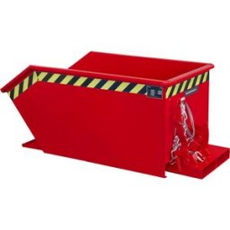 eurokraft pro Recipiente basculante, forma de construção baixa (E) , capacidade 0,3 m³, vermelho fogo, Recipiente basculante, forma de construção baixa (E), capacidade 0,3 m³, vermelho fogo. Para materiais a granel de todo o tipo. Construção baixa ajuda d