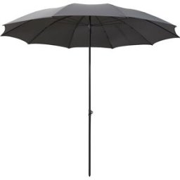 kaiserkraft Guarda-sol, design redondo, Ø 2800 mm, armação antracite, cinzento, Guarda-sol, design redondo, Ø 2800 mm, armação antracite, cinzento. Design clássico. Tecido de 10 peças. Ø do pé do guarda-sol 30 mm. O guarda-sol possui um diâmetro de 2,8 m