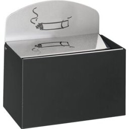 VAR Cinzeiro de parede com placa de aviso , AxLxP 87 x 140 x 98 mm, chapa de aço, antracite, Cinzeiro de parede com placa de aviso, AxLxP 87 x 140 x 98 mm, chapa de aço, antracite. Placa de aviso metálica desmontável. Fornecimento com material de montagem