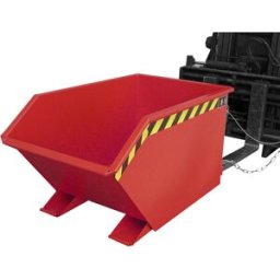 eurokraft pro Recipiente basculante, forma de construção baixa (E) , capacidade 0,5 m³, vermelho fogo, Recipiente basculante, forma de construção baixa (E), capacidade 0,5 m³, vermelho fogo. Para materiais a granel de todo o tipo. Construção baixa ajuda d