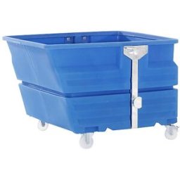 kaiserkraft Recipiente basculante, PE, com suspensão por travessas, rodas, volume 0,6 m³, azul, Recipiente basculante, PE, com suspensão por travessas, rodas, volume 0,6 m³, azul. Ideais para recolher, transportar e eliminar mercadorias. Construção estanq