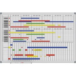 MAUL Planeador mensal/anual standard , com conjunto de acessórios, LxA 900 x 600 mm, Planeador mensal/anual standard, com conjunto de acessórios, LxA 900 x 600 mm. Área superior com 2 x 6 meses impressos, área inferior com uma coluna com divisão em dias p