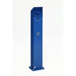 VAR Cinzeiro de coluna combinado , volume 5 l, LxAxP 180 x 1150 x 150 mm, azul genciana, Cinzeiro de coluna combinado, volume 5 l, LxAxP 180 x 1150 x 150 mm, azul genciana. Coluna atrativa de pé para o exterior. Em chapa de aço, galvanizada e pintada a pó