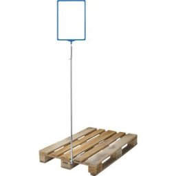 kaiserkraft Identificador de paletes, com caixilho para cartazes, para formato A4, azul, Identificador de paletes, com caixilho para cartazes, para formato A4, azul. Regulação flexível da altura até 2 metros para a máxima visibilidade. Fixação estável: ba