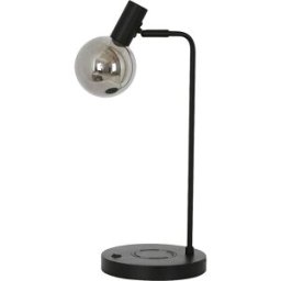 kaiserkraft Candeeiro de mesa MARX, com porta USB e função de carregamento indutivo, preto, Candeeiro de mesa MARX, com porta USB e função de carregamento indutivo, preto. Porta de carregamento USB. Estação de carregamento indutivo na base do candeeiro. A
