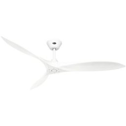 kaiserkraft Ventoinha de teto ECO AIRSCREW, Ø da pá do rotor 1520 mm, branco mate/branco mate, Ventoinha de teto ECO AIRSCREW, Ø da pá do rotor 1520 mm, branco mate/branco mate. 3 pás em madeira maciça trabalhada à mão em forma de hélice clássica. Para es