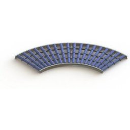 Gura Esteira rolante leve, caixilho em aço com rolos de plástico , lar da esteira 600 mm, curva 90°, raio interior 800 mm, distância entre eixos 100 mm, Esteira rolante leve, caixilho em aço com rolos de plástico, lar da esteira 600 mm, curva 90°, raio in