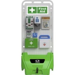 kaiserkraft Estação de serviço móvel SAFETY POINT, com tampa fechável à chave, vedação, para produtos de segurança/proteção, verde, Estação de serviço móvel SAFETY POINT, com tampa fechável à chave, vedação, para produtos de segurança/proteção, verde. Par