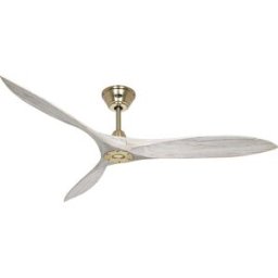 kaiserkraft Ventoinha de teto ECO AIRSCREW, Ø da pá do rotor 1520 mm, branco/latão, Ventoinha de teto ECO AIRSCREW, Ø da pá do rotor 1520 mm, branco/latão. 3 pás em madeira maciça trabalhada à mão em forma de hélice clássica. Para espaços de 28 a 40 m², a