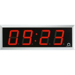 kaiserkraft Relógio digital LED, AxLxP 118 x 333 x 39 mm, prateado, LED vermelho, Relógio digital LED, AxLxP 118 x 333 x 39 mm, prateado, LED vermelho. Corpo de alumínio plano. Mostrador antirreflexo. Boa legibilidade. A indicação de 7 segmentos disponíve