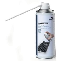 DURABLE Powerclean Standard , limpador de ar comprimido, embalagem de 6 latas com 400 ml cada, Powerclean Standard, limpador de ar comprimido, embalagem de 6 latas com 400 ml cada. Limpador de ar comprimido sem HFC para teclados, impressora, etc. Inflamáv