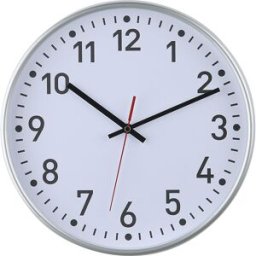 kaiserkraft Relógio de parede, mecanismo de radiofrequência, Ø 300 mm, corpo prateado, mostrador branco, Relógio de parede, mecanismo de radiofrequência, Ø 300 mm, corpo prateado, mostrador branco. Boa legibilidade. Relógio de parede com corpo em plástico