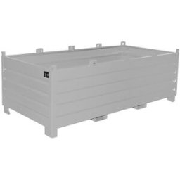 eurokraft pro Recipiente coletor , volume 2,0 m³, galvanizado a fogo, Recipiente coletor, volume 2,0 m³, galvanizado a fogo. Ideal para a recolha e o transporte separados de mercadorias. Construção em chapa de aço estável e robusta. Possibilidade de empil