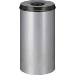 kaiserkraft Cesto de papéis de segurança, aço, autoextintor, volume 50 l, AxØ 625 x 335 mm, corpo cinza alumínio / cabeça de extinção preta, Cesto de papéis de segurança, aço, autoextintor, volume 50 l, AxØ 625 x 335 mm, corpo cinza alumínio / cabeça de e