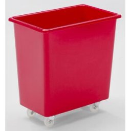 kaiserkraft Recipientes retangulares em polietileno, móvel, capacidade de 135 l, vermelho, Recipientes retangulares em polietileno, móvel, capacidade de 135 l, vermelho. Fabricados através do processo de sinterização por rotação. Paredes interiores lisas