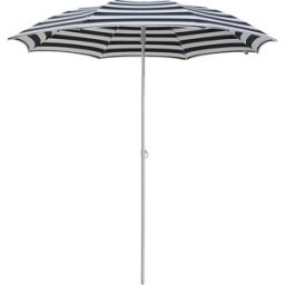 kaiserkraft Guarda-sol, design redondo, Ø 2000 mm, armação branca, branco/azul, Guarda-sol, design redondo, Ø 2000 mm, armação branca, branco/azul. Design clássico. Tecido de 8 peças. Fator de proteção solar FPS 40. O guarda-sol possui um diâmetro de 2 m
