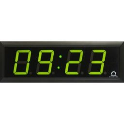 kaiserkraft Relógio digital LED, AxLxP 118 x 333 x 39 mm, preto, LED verde, Relógio digital LED, AxLxP 118 x 333 x 39 mm, preto, LED verde. Corpo de alumínio plano. Mostrador antirreflexo. Boa legibilidade. A indicação de 7 segmentos disponível em vermelh