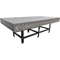 kaiserkraft Mesa de soldadura, Ø furos 28 mm, 2000 kg/m², AxLxP 800 x 2980 x 1480 mm, Mesa de soldadura, Ø furos 28 mm, 2000 kg/m², AxLxP 800 x 2980 x 1480 mm. Posto de trabalho de soldadura flexível para oficinas e empresas de produção. Construção robust