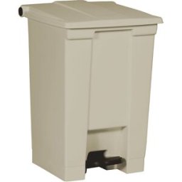 Rubbermaid Balde do lixo com pedal, indústria , em polietileno, capacidade 45 l, bege, Balde do lixo com pedal, indústria, em polietileno, capacidade 45 l, bege. Operação sem mãos - ideal para indústria, processamento de alimentos, etc. Tampa sobreposta,