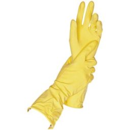 kaiserkraft Luvas universais, látex, amarelo, embalagem de 144 pares, tamanho 7 (S), Luvas universais, látex, amarelo, embalagem de 144 pares, tamanho 7 (S). Espessura de parede extra grossa: 0,45 mm. Cano longo para proteção para além do pulso. Látex de