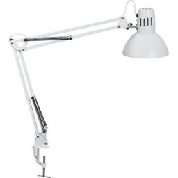 MAUL Candeeiro de mesa study , com base de aperto, excl. lâmpada, branco, Candeeiro de mesa study, com base de aperto, excl. lâmpada, branco. Clássico de design de sucesso (excl. lâmpada). Lâmpada para posto de trabalho profissional, elevada qualidade da