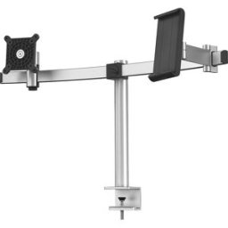 DURABLE Suporte para 1 monitor e 1 tablet , AxLxP 445 x 780 x 190 mm, com mola de mesa, Suporte para 1 monitor e 1 tablet, AxLxP 445 x 780 x 190 mm, com mola de mesa. Para monitores padrão e curvos de 21 a 27 polegadas (53,34 a 68,58 cm) e tablets de 7 a