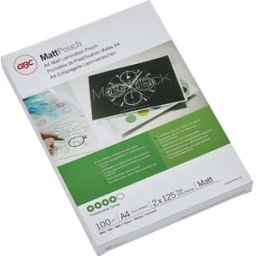 GBC Película de plastificação Matt™ antirreflexo , espessura da película 125 µm, embalagem de 100 unid., para formato A4, Película de plastificação Matt™ antirreflexo, espessura da película 125 µm, embalagem de 100 unid., para formato A4. A superfície mat
