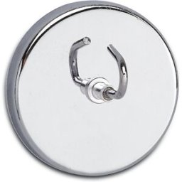 MAUL Íman com pega , força de aderência 9 kg, gancho de parede, embalagem de 10 unid., Ø 52 mm, Íman com pega, força de aderência 9 kg, gancho de parede, embalagem de 10 unid., Ø 52 mm. Íman com gancho grande, superfície cromada. Gancho largo curvado tamb