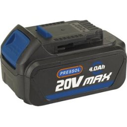 PRESSOL Bateria de iões de lítio , 4000 mAh, para pistola de lubrificação sem fios, Bateria de iões de lítio, 4000 mAh, para pistola de lubrificação sem fios. Dados técnicos - Tensão: 20 V - Bateria: bateria de iões de lítio - Tempo de carregamento: aprox