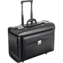kaiserkraft Trolley com mala de piloto, compartimento principal, compartimento acolchoado para portátil, preto, Trolley com mala de piloto, compartimento principal, compartimento acolchoado para portátil, preto. Sistema de trolley bloqueável, bolsa diante