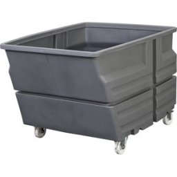 kaiserkraft Recipiente basculante, PE, sem suspensão por travessas, com rodas, volume 0,6 m³, cinzento, Recipiente basculante, PE, sem suspensão por travessas, com rodas, volume 0,6 m³, cinzento. Ideais para recolher, transportar e eliminar mercadorias. C