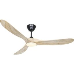 kaiserkraft Ventoinha de teto ECO GENUINO-L, Ø da pá do rotor 1520 mm, natural/preto mate, Ventoinha de teto ECO GENUINO-L, Ø da pá do rotor 1520 mm, natural/preto mate. 3 pás em madeira maciça trabalhada à mão e lâmpada LED com regulação da luminosidade.