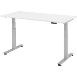 kaiserkraft Secretária alta, eletricamente ajustável em altura, reto, LxP 1600 x 800 mm, branco, Secretária alta, eletricamente ajustável em altura, reto, LxP 1600 x 800 mm, branco. Com 4 posições de memória. Motores duplos. Arranque e paragem suaves. Pro