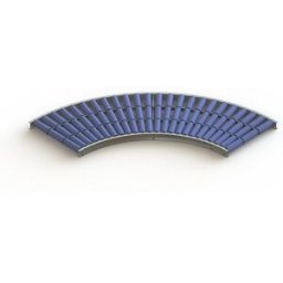 Gura Esteira rolante leve, caixilho em aço com rolos de plástico , lar da esteira 500 mm, curva 90°, raio interior 800 mm, distância entre eixos 75 mm, Esteira rolante leve, caixilho em aço com rolos de plástico, lar da esteira 500 mm, curva 90°, raio int