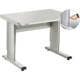 Treston Mesa de trabalho WB , manual, LxP 1073 x 800 mm, Mesa de trabalho WB, manual, LxP 1073 x 800 mm. Superfície de trabalho de grande dimensão - profundidade da mesa 800 mm. Ajustável em altura de série de 700 - 1100 mm - manualmente, com manivela ou