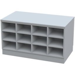 kaiserkraft Banco de vestiário Sitover, bilateral, revestido a melamina, 2 x 12 compartimentos, comprimento 1090 mm, cinzento, Banco de vestiário Sitover, bilateral, revestido a melamina, 2 x 12 compartimentos, comprimento 1090 mm, cinzento. Banco de vest