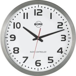 kaiserkraft Relógio de parede, Ø 400 mm, caixa em aço inoxidável escovado, mecanismo relógio de quartzo, Relógio de parede, Ø 400 mm, caixa em aço inoxidável escovado, mecanismo relógio de quartzo. Ponteiro de segundos vermelho. Vidro mineral. Boa legibil
