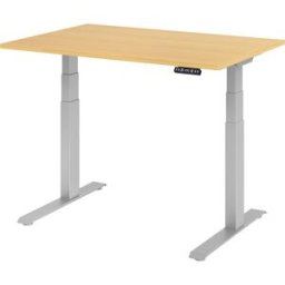 kaiserkraft UPLINER-K - Secretária, regulável eletricamente em altura, com interruptor de memória, LxP 1200 x 800 mm, faia/cinza alumínio, UPLINER-K - Secretária, regulável eletricamente em altura, com interruptor de memória, LxP 1200 x 800 mm, faia/cinza